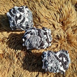 Chunky Knit Yarn in Black, Gray, and White